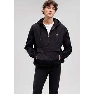 Pro Kapüşonlu Yarım Fermuarlı Siyah SWEATSHIRT0210807-900