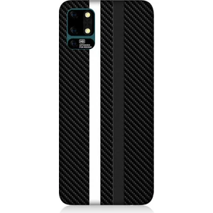 Reeder S19 Max Uyumlu Siyah Beyaz Karbon Motif Desenli Silikon Kılıf