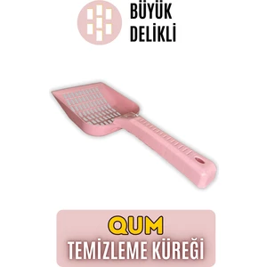 Qum Küreği - Büyük Delikli Büyük Kum Küreği Iri Taneli Kedi Kumları Için (Pembe)