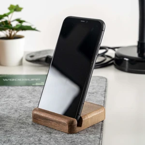 Masaüstü Telefon Tutucu, Ahşap Telefon Standı, Telefon Tutucu - Ceviz