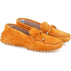 Kadın Sarı Deri Loafer