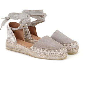 Kadın Vizon Deri Espadril Sandalet