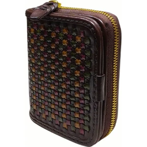 Kadın Fermuarlı ve Çıt Çıt Kapamalı %100 El Yapımı Cüzdan (Maru)