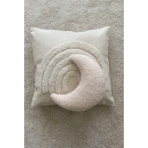 Teddy Moon Yastık Krem Wellsoft Malzemeden El Yapımı 27 cm Dekoratif Yastık