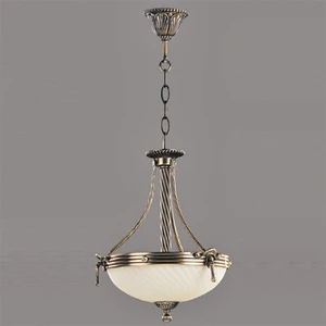 Avize Çarşısı, Omega Tekli Ananas Renkli Cam Başlıklı, Eskitme Antik Renk Metal Gövde, Sarkıt Avize BS.3035-52-01 A