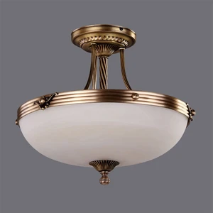 Avize Çarşısı, Dakar Tekli Ananas Renkli Cam Başlıklı, Eskitme Antik Renk Metal Gövde, Sarkıt Avize BS.3087-52-01 A