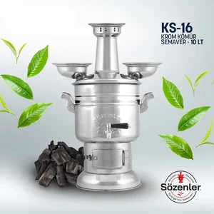 Krom Semaver ( Özel Kutulu) Odun-Kömür Semaveri 10LT.