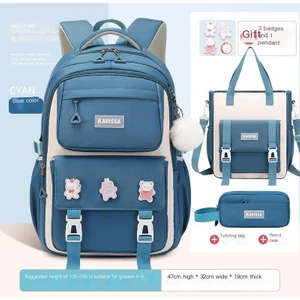 Yeni Öğrenci Sırt Çantası Su Geçirmez Sırt Çantası-Mor (Yurt Dışından)