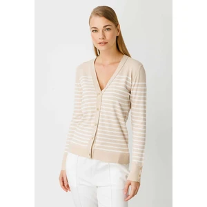 Mutlu Ertan Çizgili Triko Hırka