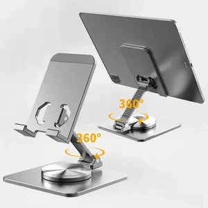 360° Dönen Metal Masaüstü Tablet ve Telefon Standı Açısı Ayarlanabilir Katlanabilir Telefon ve Tablet Tutucu