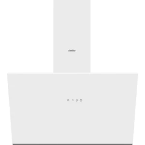 SD8722 60 cm Eğimli Beyaz Cam Davlumbaz