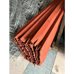 Çit Direği - 200 Cm- Boyalı-Delikli-Sivri- 10 Adet- 30X30X3MM Kalınlık