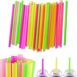 Renkli Frozen Kalın Boru Pipet İçeçek Pipeti 22 cm 100 Adet
