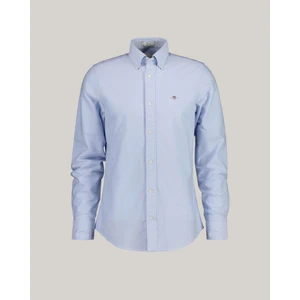 Erkek Mavi Slim Fit Düğmeli Yaka Logolu Gömlek 3230115.455