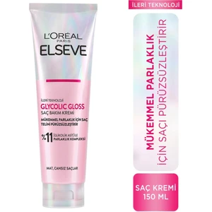 L'oréal Paris Elseve Glycolic Gloss Mükemmel Parlaklık Için Pürüzsüzleştirici Saç Kremi 150ML
