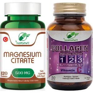 Magnezyum Sitrat 500 Mg Magnesium Citrate 120 Tablet Hidrolize Collagen Tip 1-2-3 50 Tablet