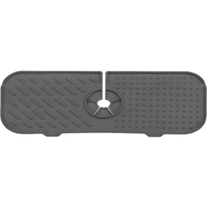 Elastik Musluk Lavabo Matı Lacivert-Su Tutucu Düzenleyici Kaydırmaz Mutfak Banyo Matı