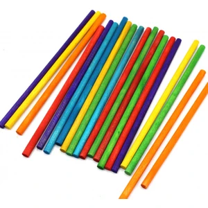 Yuvarlak Ahşap Çubuk 20 cm 24'lü Renkli