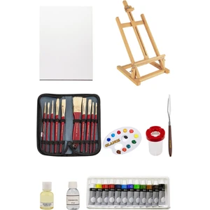 Daler Rowney Simply Yağlı Boya Seti 12X12ML Daler Rowney Fırça Seti 10'lu Masaüstü Şövale Seti