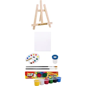 Mini Şövale Seti Funny Kids 15 ml Akrilik 6lı Set 25X35 Tuval