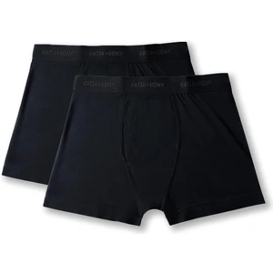 2'li Paket Basic Modal Erkek Boxer Siyah/Siyah