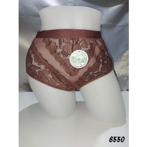 Ön ve Arka Tüllü-Dantelli Büyük Beden Bikini Model Külot 5'li