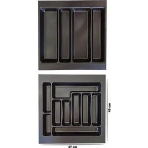 Gör Seç Görseç 2li Set 47X49 Düzenleyici Raf 47*49 Siyah Kepçelik , Kaşıklık (45X40 A Kesilebilir) Organizer Çeyiz