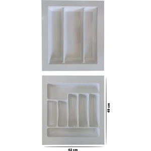 Gör Seç Görseç 2li Set 42X49 Düzenleyici Raf 42*49 Beyaz Kepçelik , Kaşıklık (36X40 A Kesilebilir) Organizer Çeyiz
