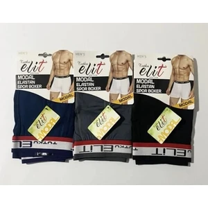 Tutku Elit ELT1252 Elit Modal Elastan Spor Boxer 3 Adet Koyu Çok Renkli