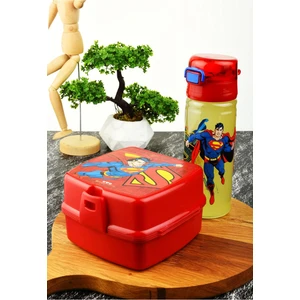 Süperman Iki Katlı Beslenme Kutusu+Solo Pipetli Matara 500 Ml.