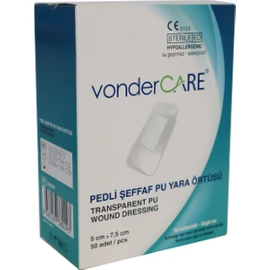 Vonder Care Pedli Şeffaf Steril Şeffaf Yara Örtüsü (5 cm x 7,5 cm) 50 Adet