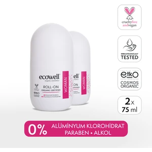 Organik Roll On Kadın 2' Li 75 ml Pudrasız Kokuya Karşı Koruma Sağlayan Deodorant