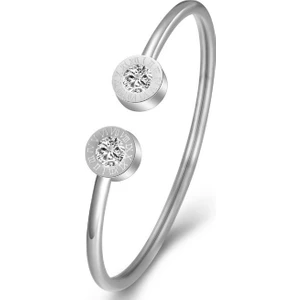 Bilezik Dizayn Taşlı Ayarlı Bayan Çelik Bileklik EF28