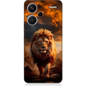 Xiaomi Redmi Note 13 Pro Plus Uyumlu Yırtıcı Aslan Kral Desenli Silikon Kılıf