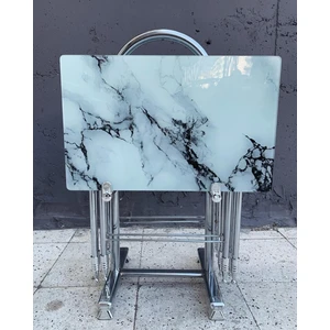 Erk Mobilya Camlı Çanta Sehpa, Sehpa, Zigon, 4lü Zigon, Çanta Sehpa, 4lü Sehpa, Çanta Zigon