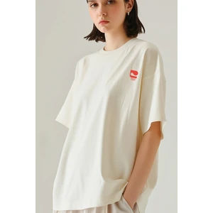 Pasta Amore  Oversize T-Shirt Kadın - Ekru