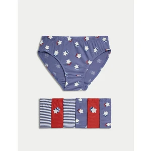 Marks & Spencer Saf Pamuklu 7'li Desenli Brief Külot