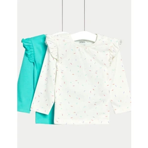 Marks & Spencer Saf Pamuklu 2'li Uzun Kollu T-Shirt