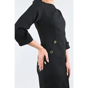 Kadın Düğme Detaylı Elbise 5202-24