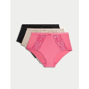 Marks & Spencer 3'lü Dantel Detaylı Full Brief Külot Seti