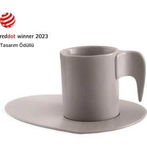 Elefas Gri Tek Kişilik Fincan Takımı