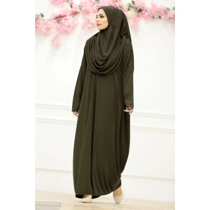 Neva Style Haki Tesettür Namaz Elbisesi 18301HK