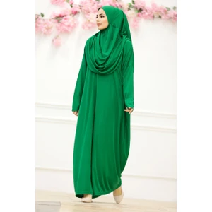 Neva Style Yeşil Tesettür Namaz Elbisesi 18301Y
