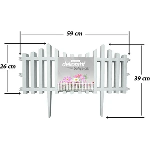 Çit Bahçe Çiti Dekoratif Plastik Bahçe Çiti 9.44 mt Peyzaj Koruma Panel Beyaz