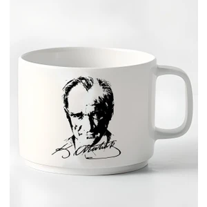 Kişiye Özel Atatürk Tasarımlı Porselen Kupa Nescafe Fincanı