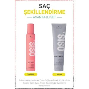 Schwarzkopf Osis Air Whip Hacim ve Tutuş Sağlayan Esnek Köpük 200ML + Osis Bounty Balm Bukle Kremi 150ML