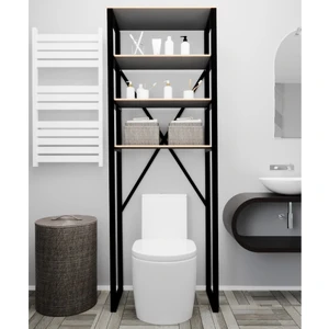 Güzelkan Madeni Eşya Klozet Üstü Düzenleyici Raf Banyo Düzenleyici Klozet Üstü Raf Banyo Raf Dolap Füme