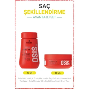 Dust It Güçlü Tutuş Mat Hacim Saç Pudrası 10G + Flexwax Ultra Güçlü Doku Veren Krem Wax 85ML
