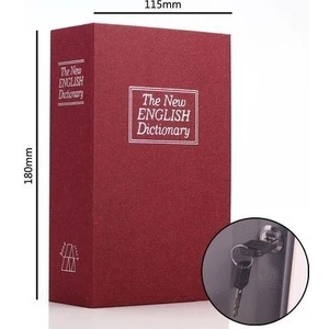 Home Dekor Hediye Bordo Renkli Sözlük Kitap Şeklinde Gizli Kasa Metal Kumbara Kasa Bordo Dekoratif Hediyelik Kasa Kumbara