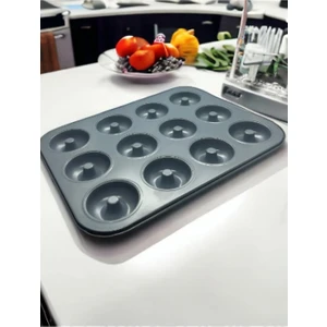 12'li Yanmaz Yapışmaz Teflon Muffin Kek Kalıbı